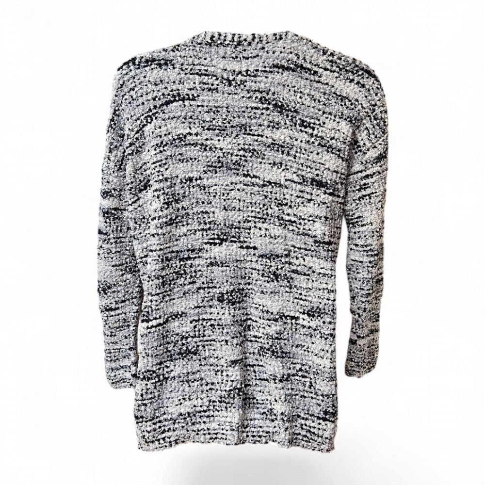 RACHEL & ZOE Womens open front cozy black & white popcorn knit cardigan XL - Picture 6 of 10